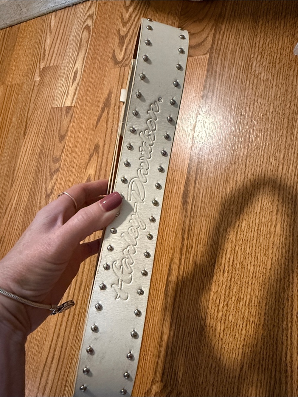 Decorative Studded Belt - Cream